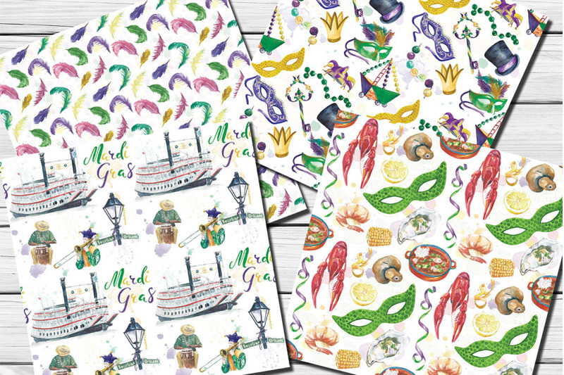 watercolor-mardi-gras-new-orleans-seamless-patterns