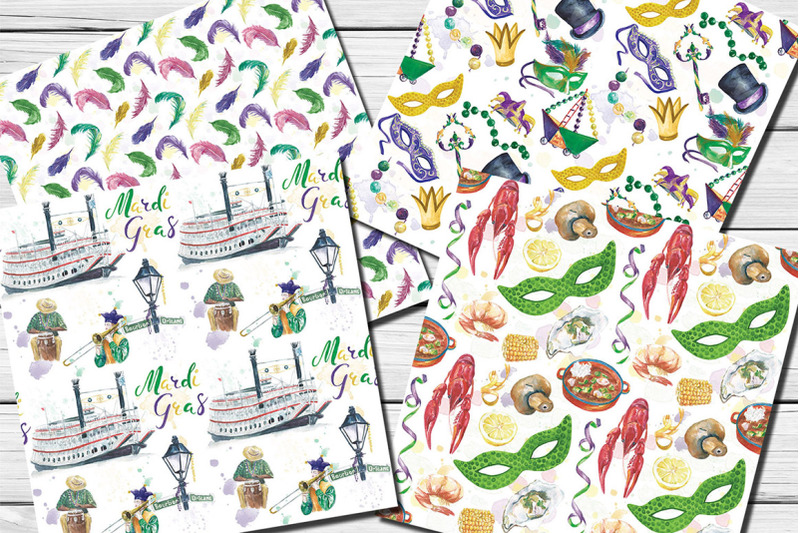 watercolor-mardi-gras-new-orleans-seamless-patterns