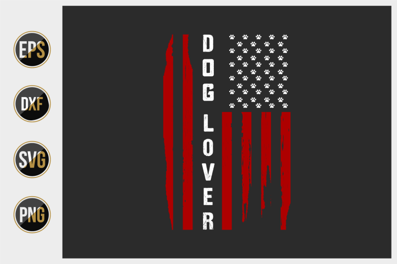 america-dog-lover-usa-flag-vector