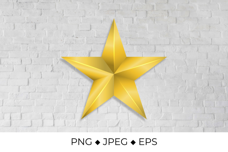 metallic-gold-star-3d-golden-star-icon