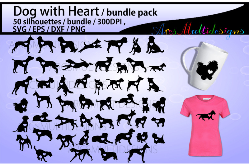 dog-with-heart-silhouette-bundle