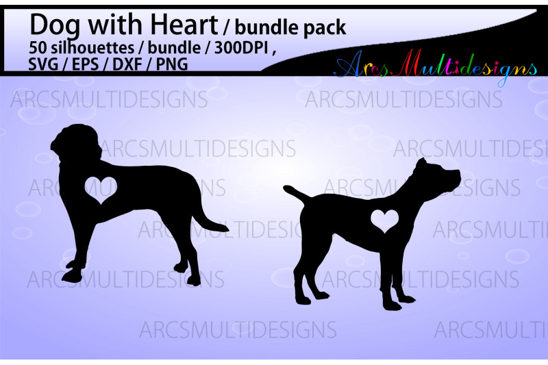 dog-with-heart-silhouette-bundle