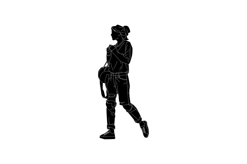 vector-illustration-of-fashionable-woman-walking-on-the-sideroad