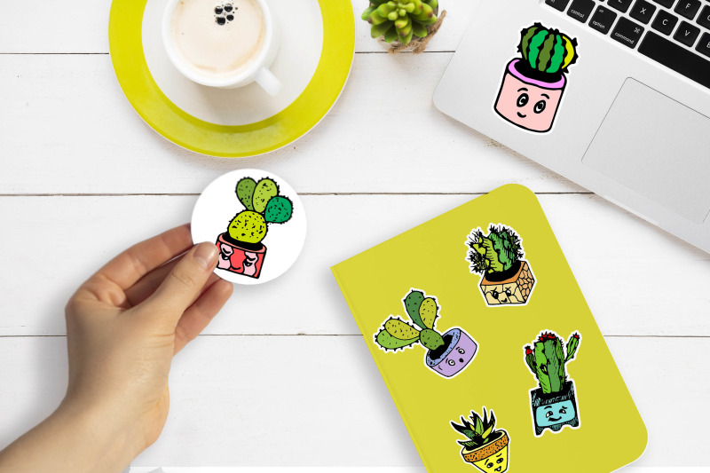 cartoon-cactuses-cute-sticker-pack-printable-png-stickers