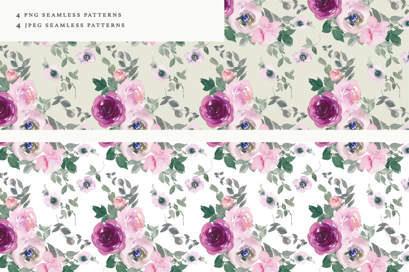 blush-amp-magenta-watercolor-floral-clipart-and-patterns