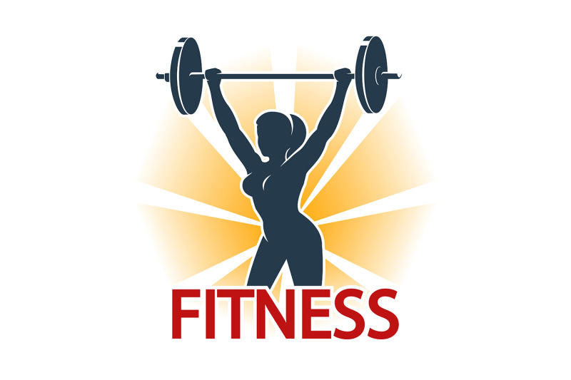fitness-emblem-with-silhouette-of-woman-doing-barbell-exercise