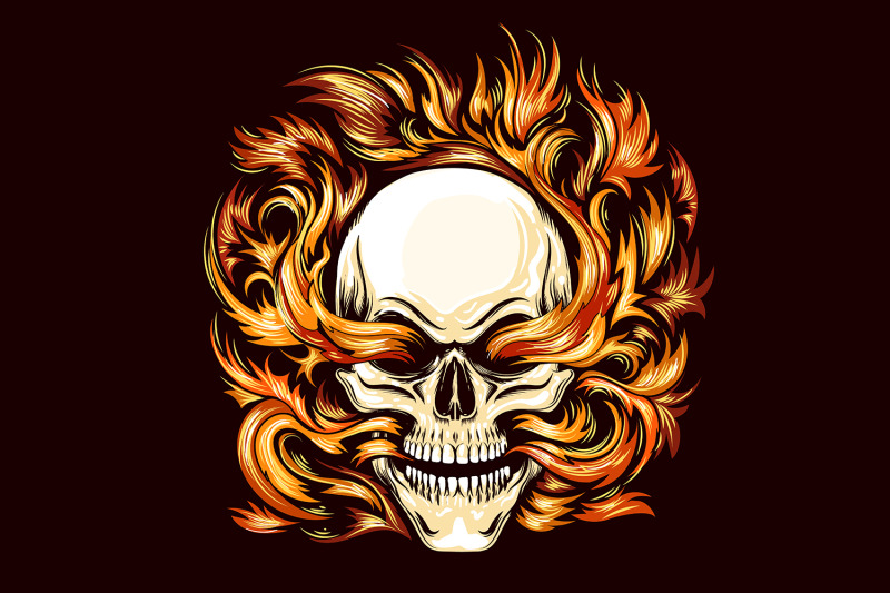 skull-burning-in-hell-fire-tattoo