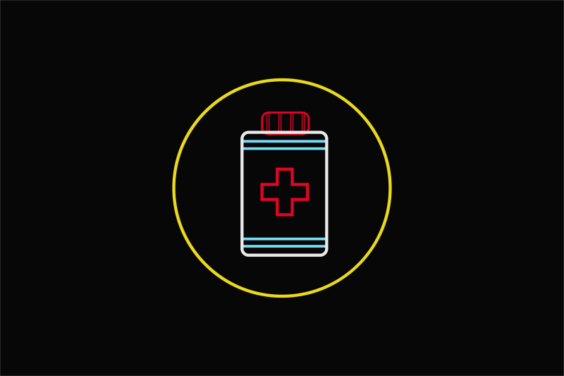 medical-icon-neon-line-with-medicine-bottle-isolated