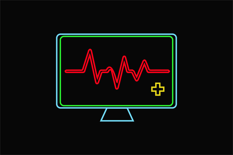 medical-icon-neon-line-with-heart-rate-monitor