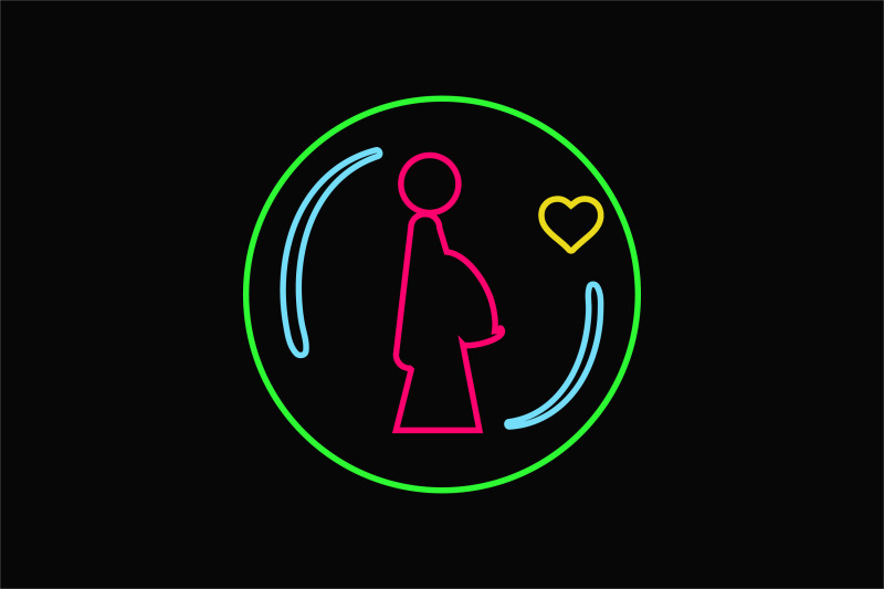 medical-icon-neon-line-with-pregnancy-039-s-clinic