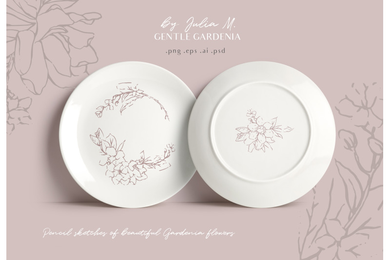 gardenia-flowers-modern-floral-line-art-set