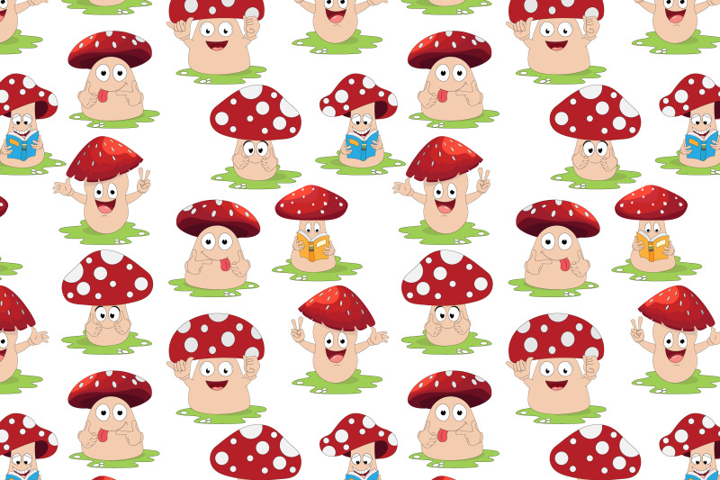 cute-mushroom-cartoon-pattern