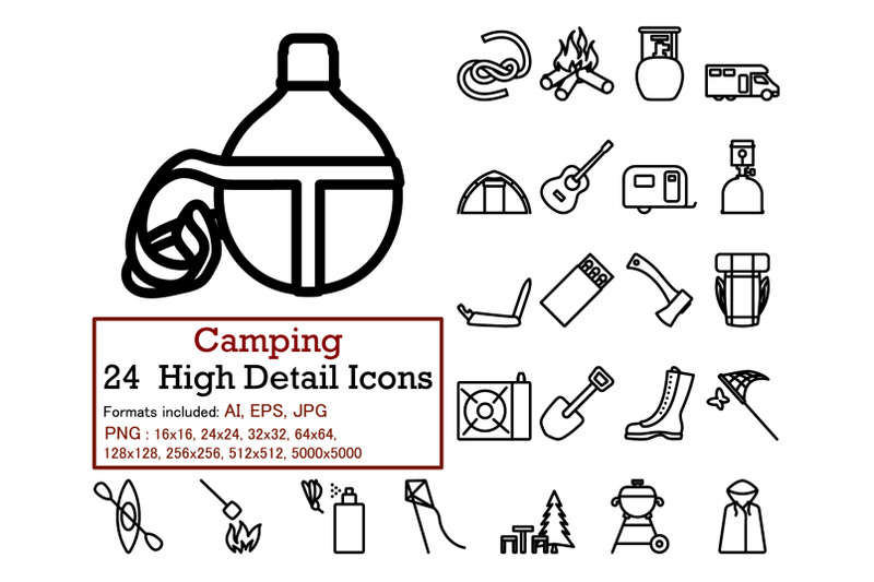 camping-icon-set