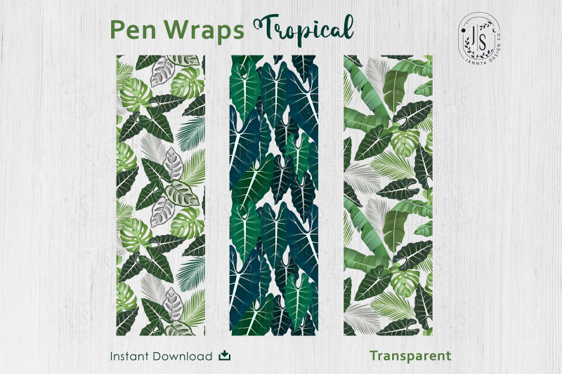 tropical-leaf-pen-wraps-png-file-set