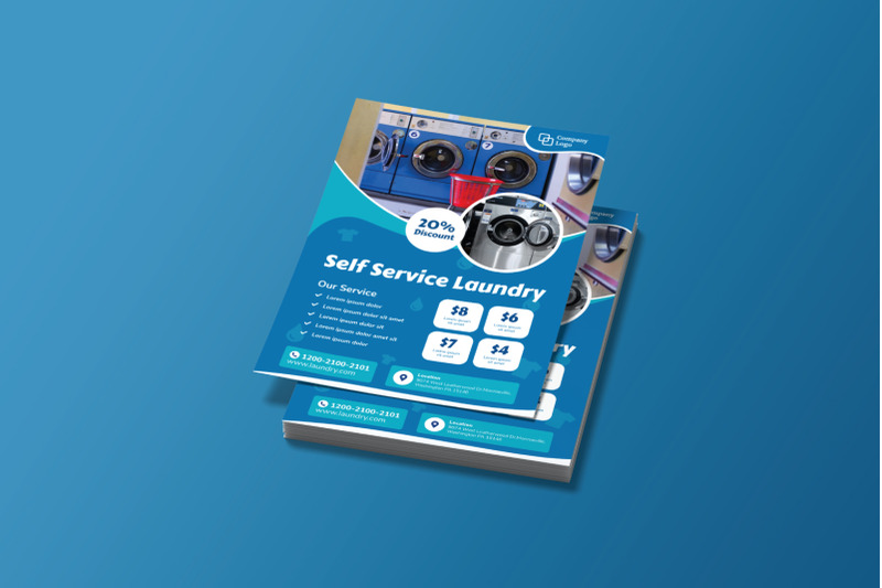 self-service-laundry-flyer-brochure-template