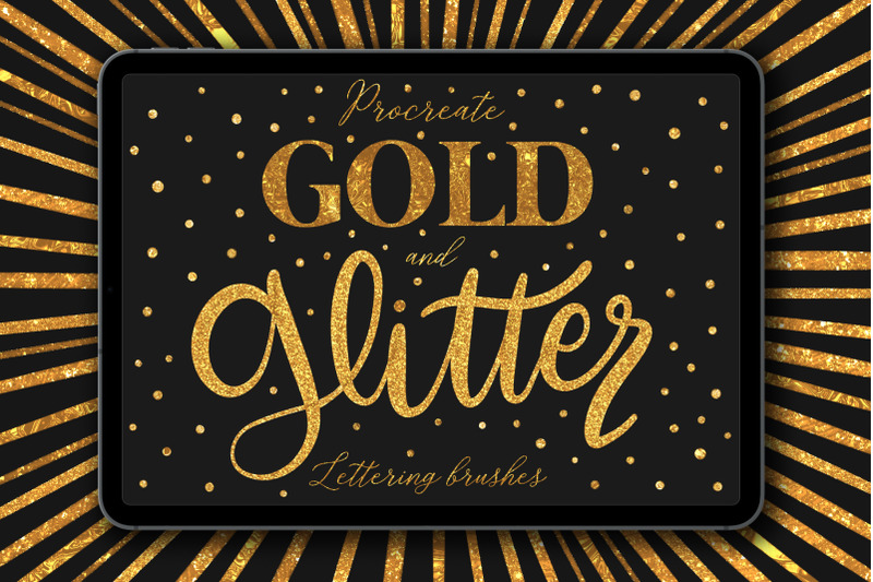 gold-and-glitter-lettering-brushes-for-procreate