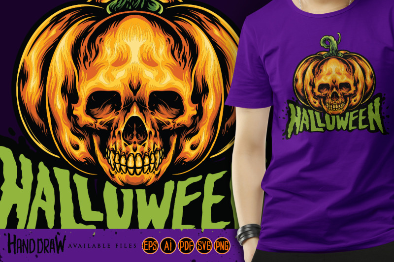 halloween-jack-o-lantern-pumpkin-skull-svg-illustrations