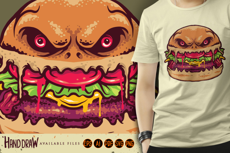 monster-burger-terror-svg-illustration