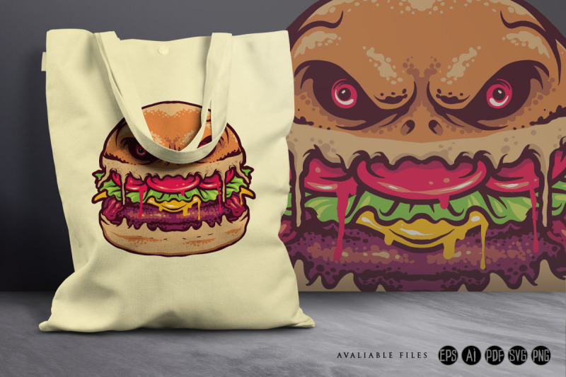 monster-burger-terror-svg-illustration