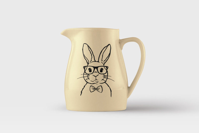 rabbit-with-glasses-and-bow-tie-svg-boy-rabbit-png-bunny