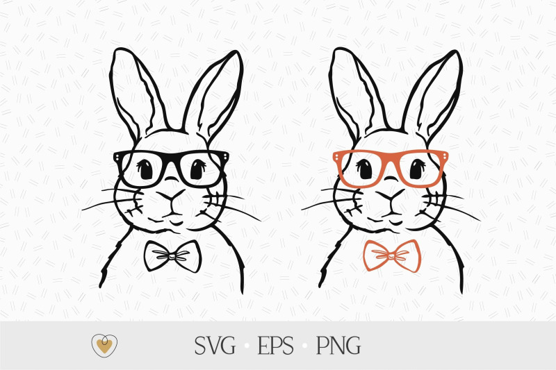 rabbit-with-glasses-and-bow-tie-svg-boy-rabbit-png-bunny