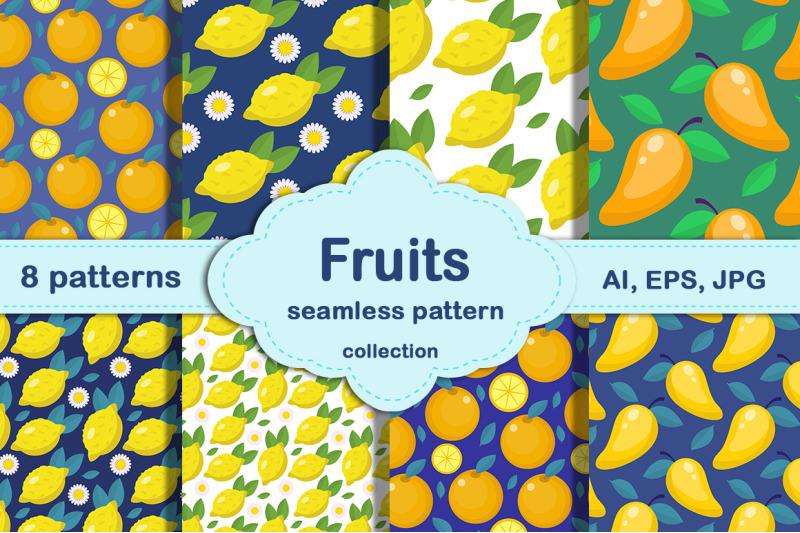 fruits-on-a-blue-background