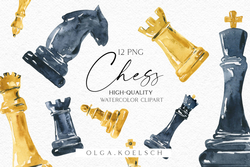 chess-clipart-watercolor-chess-pieces-clip-art-chess-figures-png