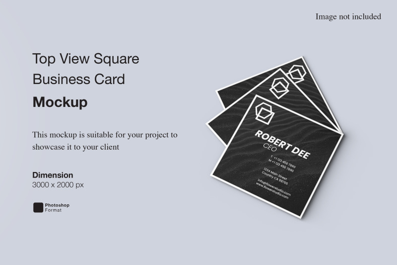 top-view-square-business-card-mockup