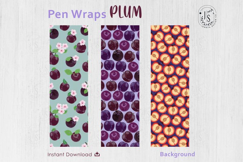 plum-fruit-pen-wraps-png-file-set