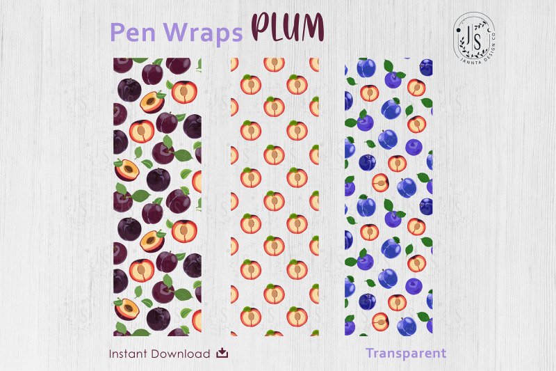 plum-fruit-pen-wraps-png-file-set