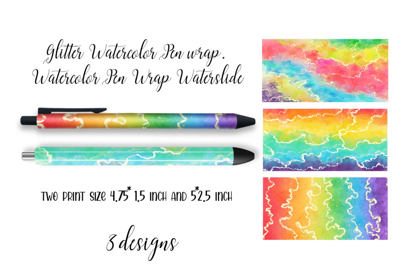 watercolor-rainbow-sublimation-design-skinny-tumbler-wrap-design-pen