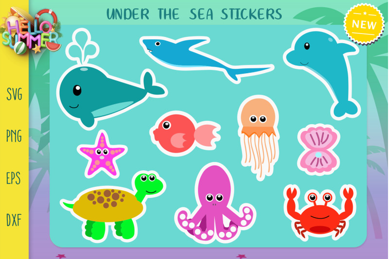 sticker-bundle-summer-stickers-svg-fruits-sticker-under-the-sea-svg