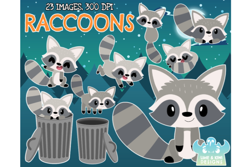 raccoons-clipart-lime-and-kiwi-designs