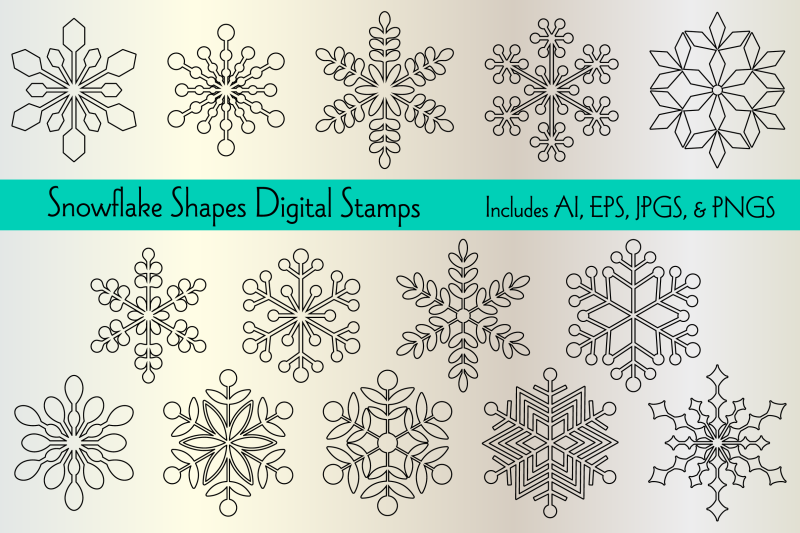 snowflake-shapes-digital-stamps