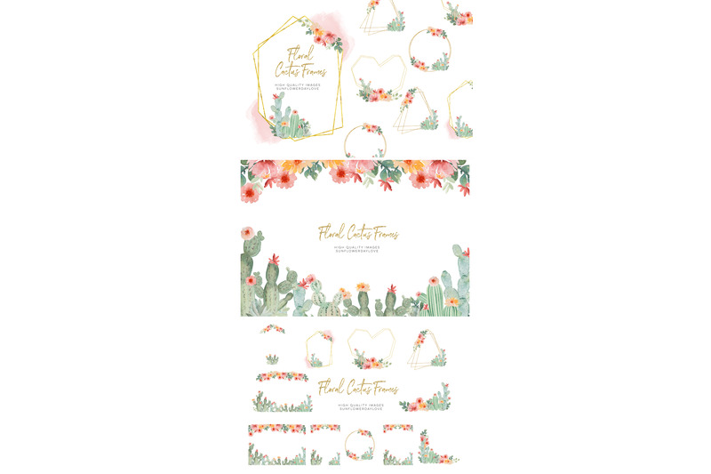 mexican-floral-cactus-clipart-frame-watercolor-mexican-cactus-green