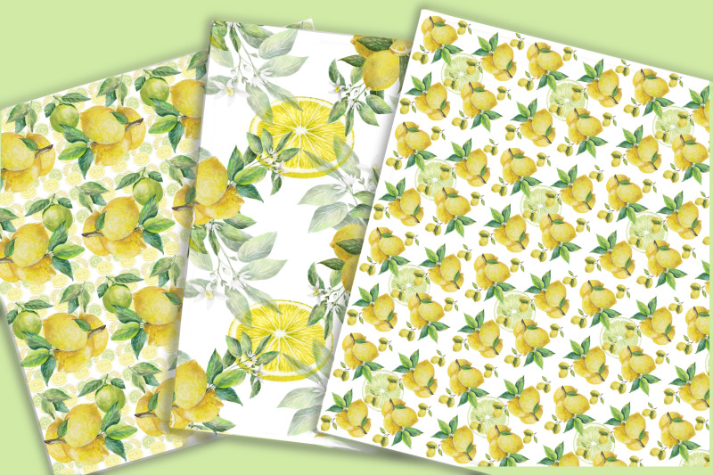 lemons-and-limes-digital-paper-pack-summer-printable-paper-citrus-pa