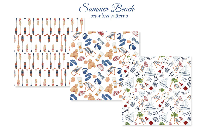 beach-digital-paper-kit-summer-seamless-patterns-nautical-scrapbook
