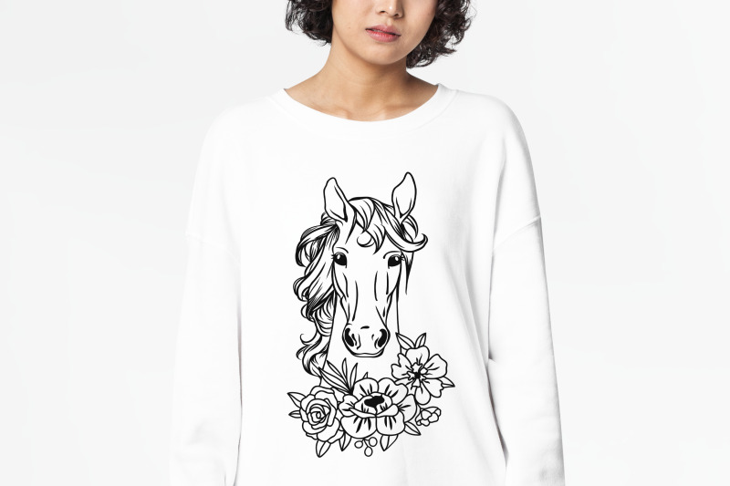 horse-with-flowers-svg-floral-horse-svg-horse-lover