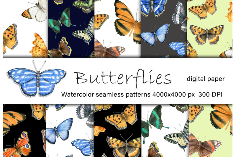 watercolor-butterflies-digital-paper-butterfly-pattern