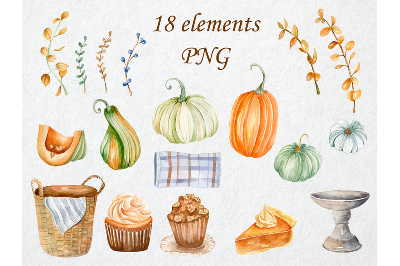 autumn-set-of-watercolor-pumpkins