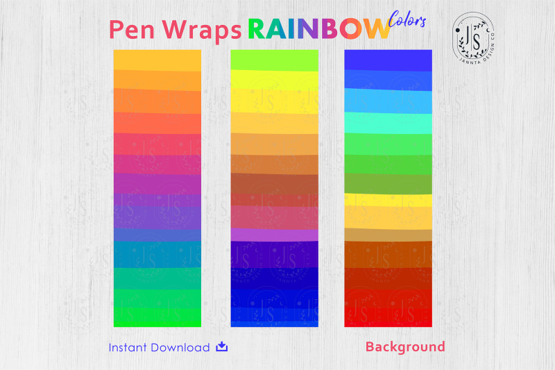 rainbow-color-pen-wraps-png-file-set