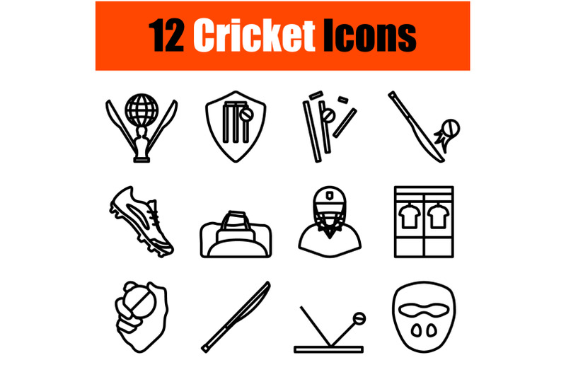 cricket-icon-set