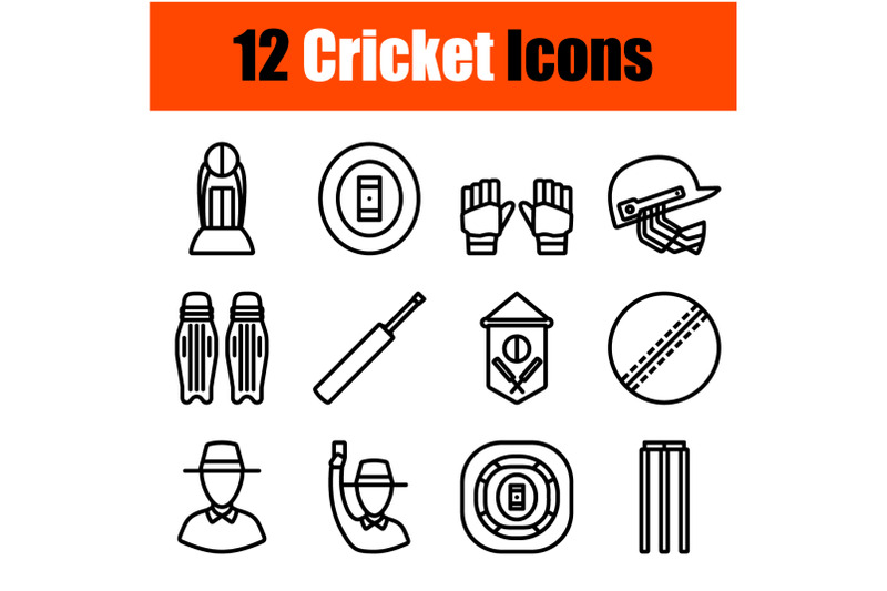 cricket-icon-set