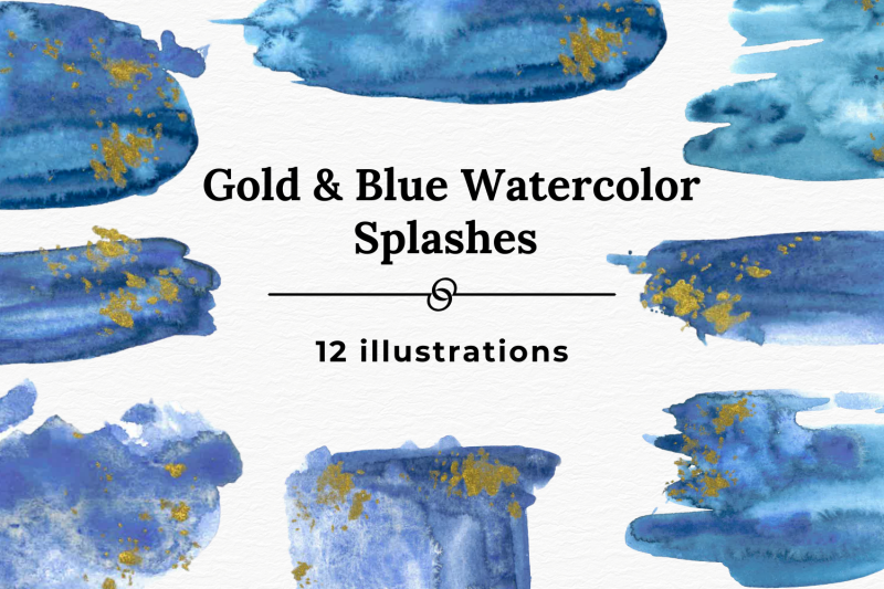 blue-and-gold-ink-watercolor-splash-collection