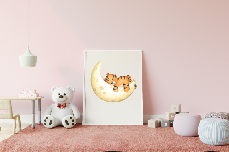 watercolor-clipart-cute-tiger-sublimation-sleep-tiger-cub