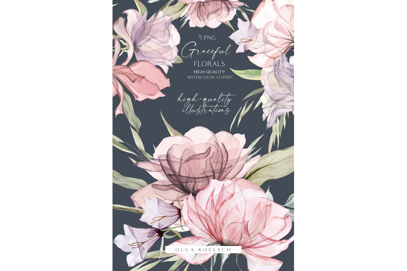 boho-roses-bouquets-clipart-dusty-pink-watercolor-floral-borders-png