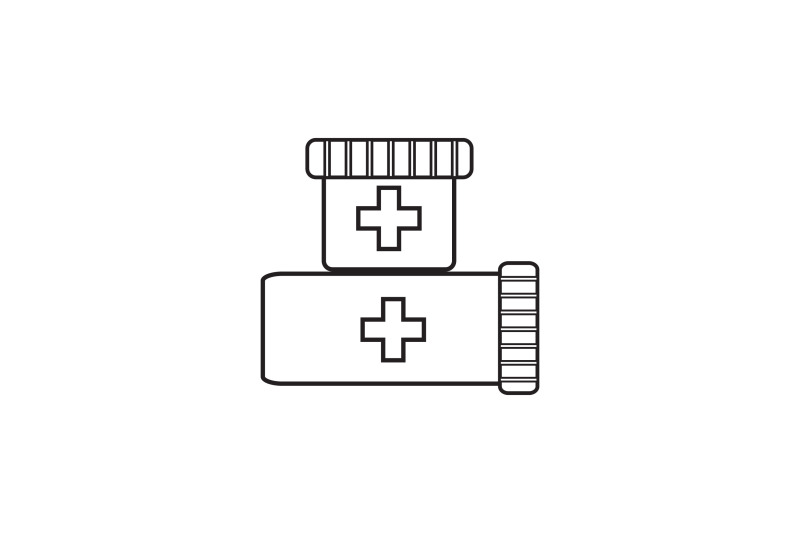 medical-icon-with-two-medicine-bottle-line