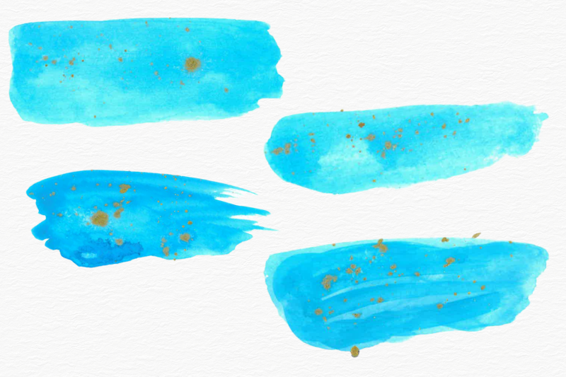 light-blue-and-gold-ink-watercolor-splash-collection