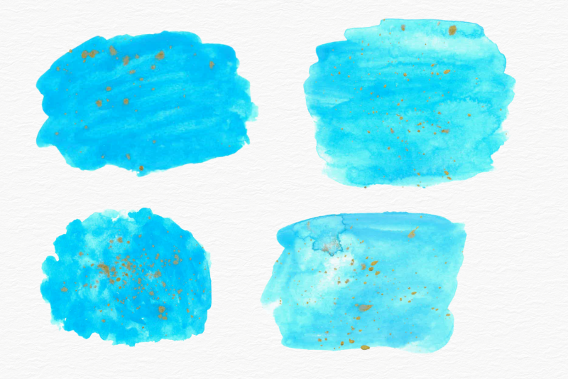 light-blue-and-gold-ink-watercolor-splash-collection