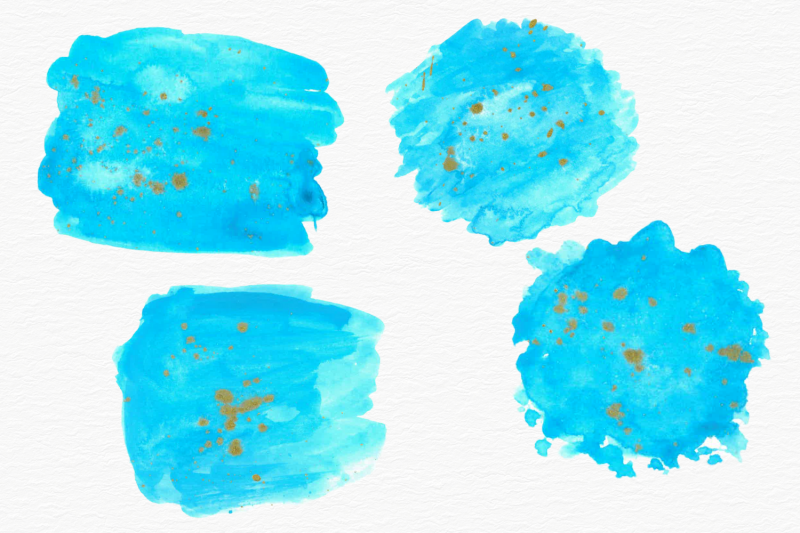 light-blue-and-gold-ink-watercolor-splash-collection